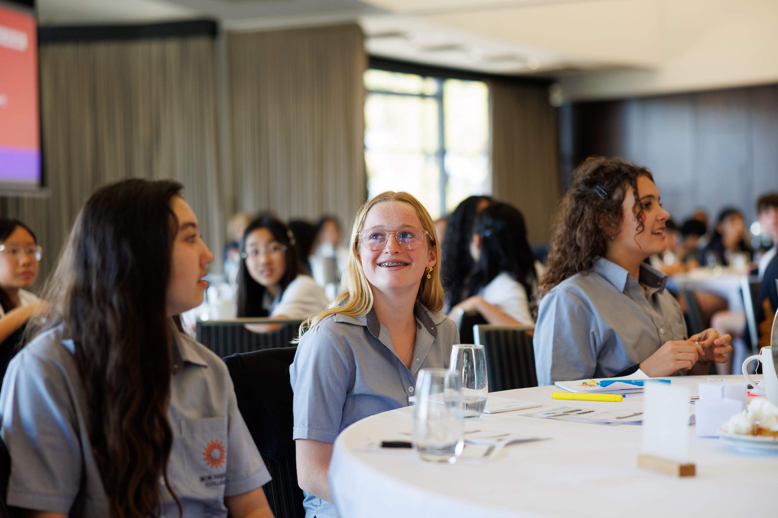High school students taking part in a group learning session